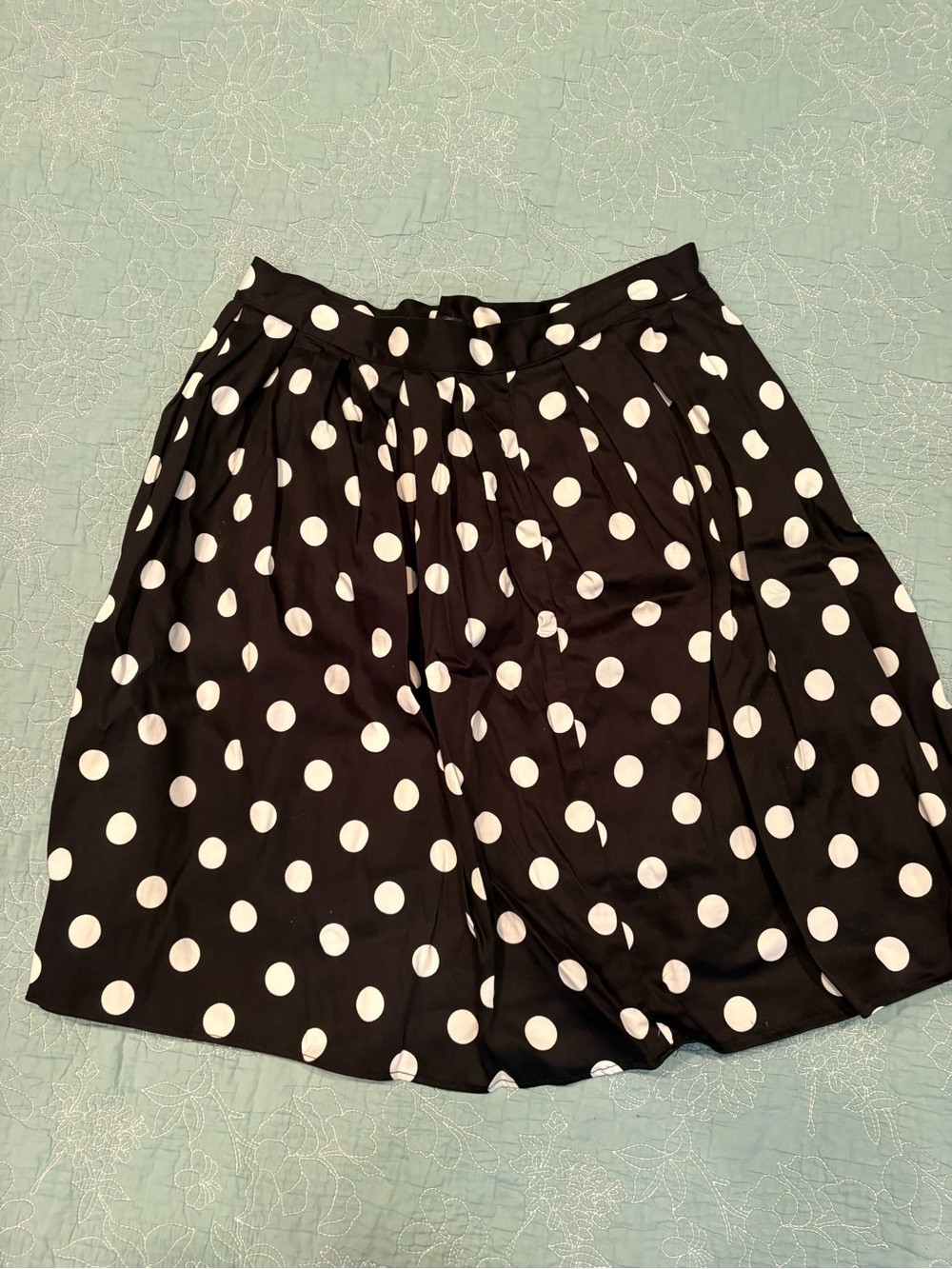 Grace Karin Black & White Polka Dot A-Line Skirt
